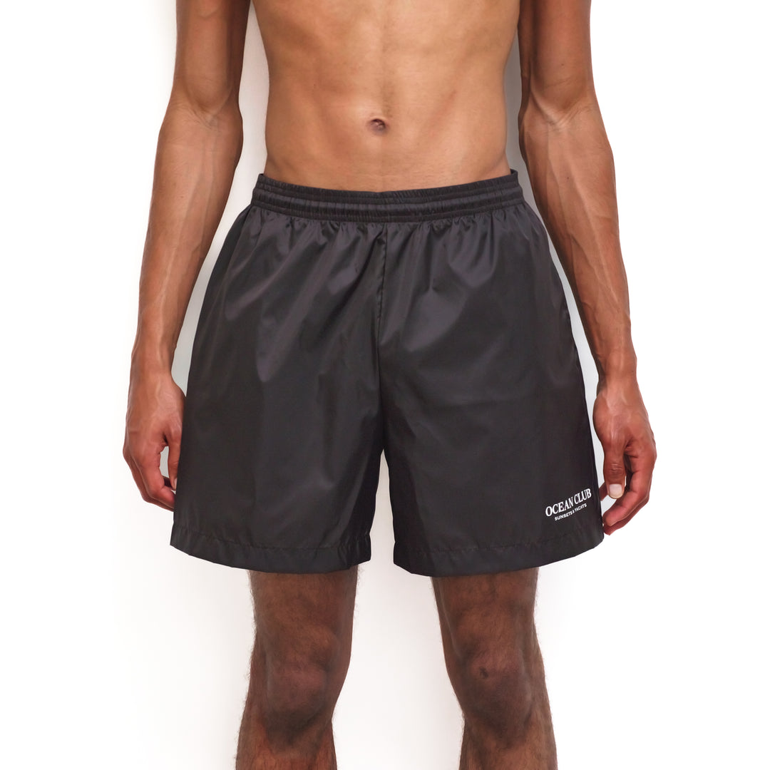 Sunsets & Yachts Swim Shorts Black Front